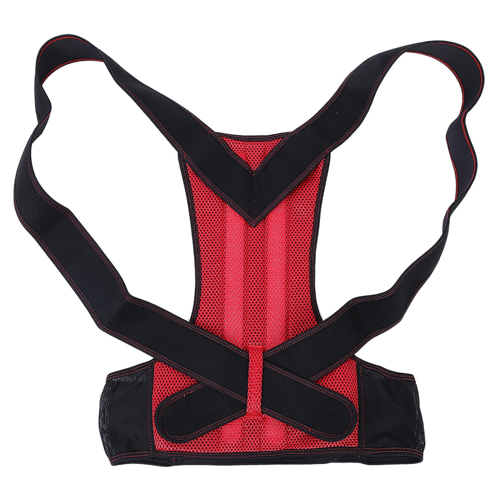 Red Unisex Adjustable Posture Corrector Brace Hunchback Correction Belt Back Spine Support2xl