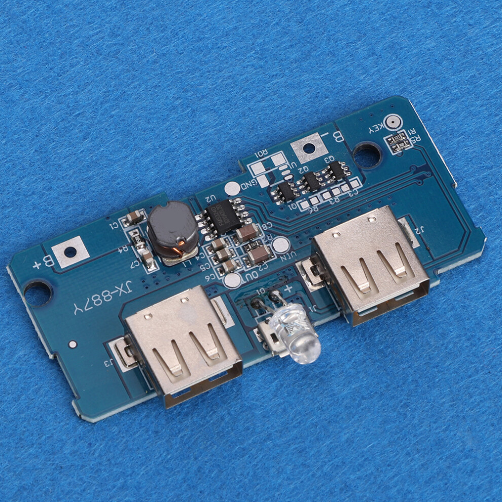 2Pcs 3.7V To 5V Boost Module 2A Dual Usb With Led Light For 18650 Lithium Battery 9411323621888