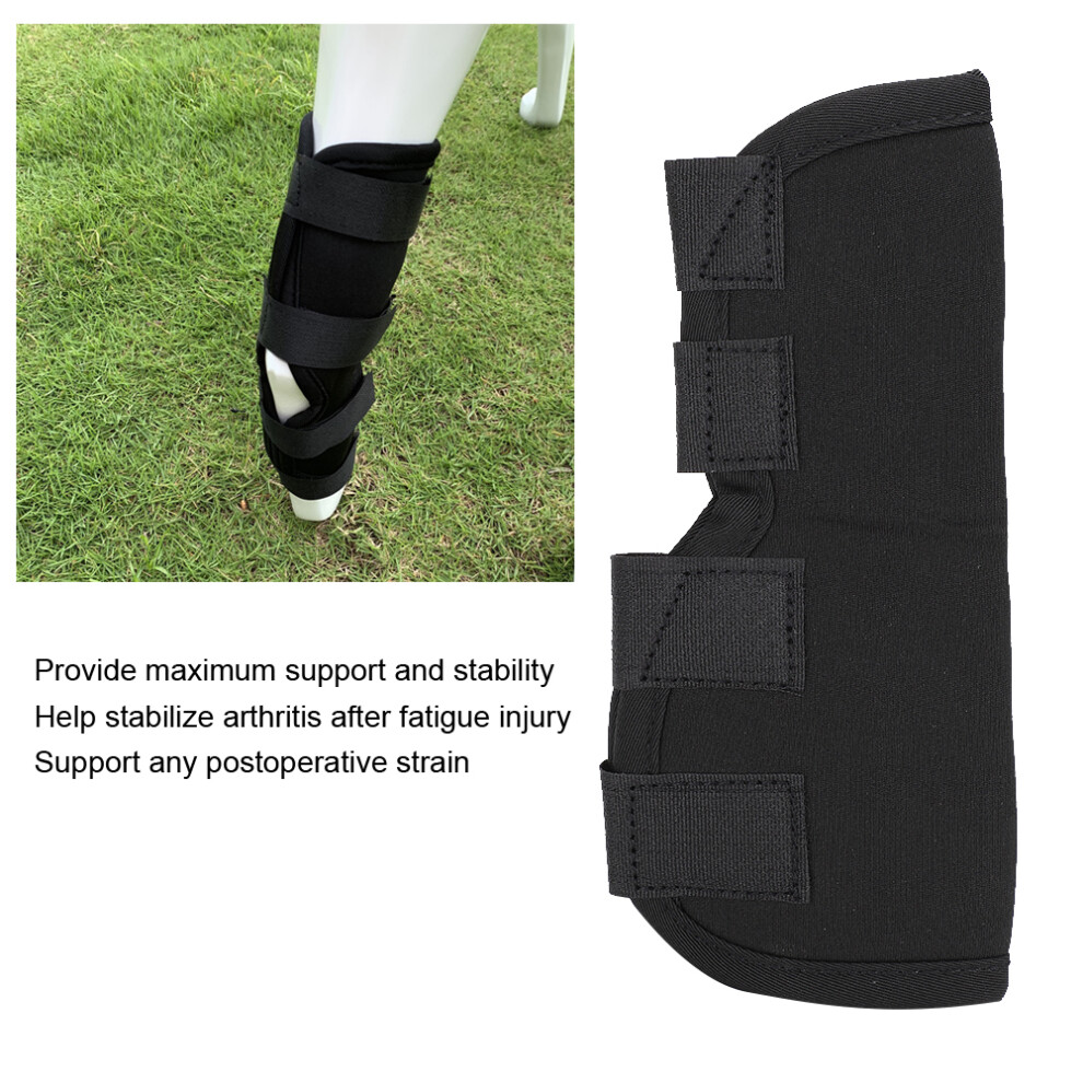 Black Neoprene Anti Lick Pet Knee Protective Case Dog Leg Assist Support Pad Injuries Wound Recovery Protection Cover(Black L)