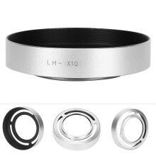 LHX10 Beautiful Appearance Hollow Metal Compact Detachable Camera Lens Hood for Fuji X10/X20/X30(argent )