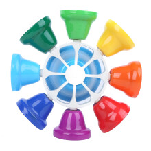 8 Tone Hand Bells Rainbow Color Children's Musical Tambourine Toys Instrument Accessories