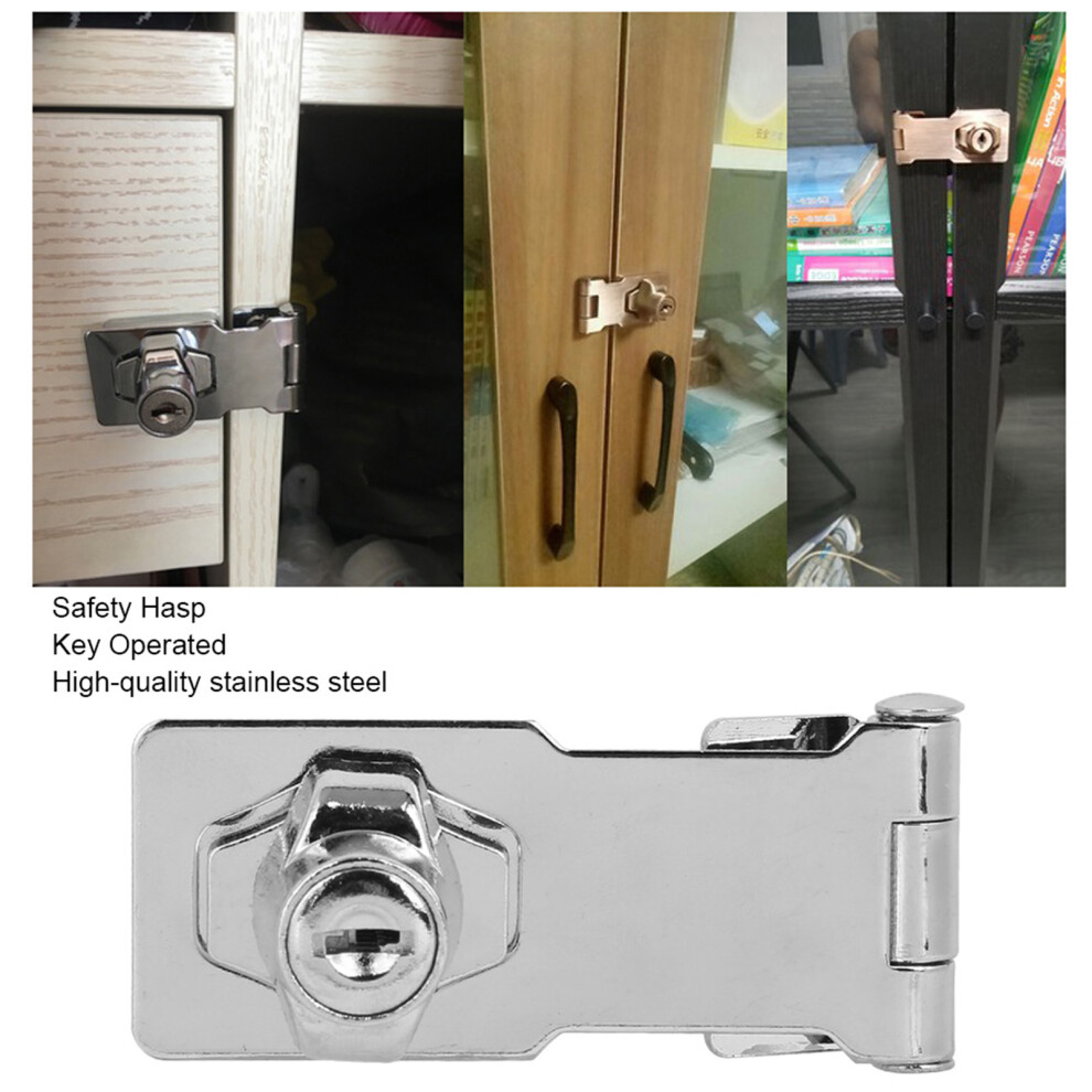 Large Keyed Hasp Lock Locking Hasp For Small Doors Drawer Cabinet Household Tool 7661323631208