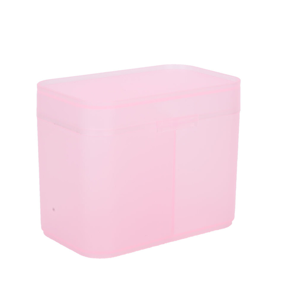 2 Grids Nail Art Storage Box Nail Polish Remover Pad Organizer Holder Container CasePink