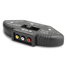 3-in-1 RCA-Splitterschalter, Schwarz, ABS, AV-Kabel für DVD, VCD, VCR