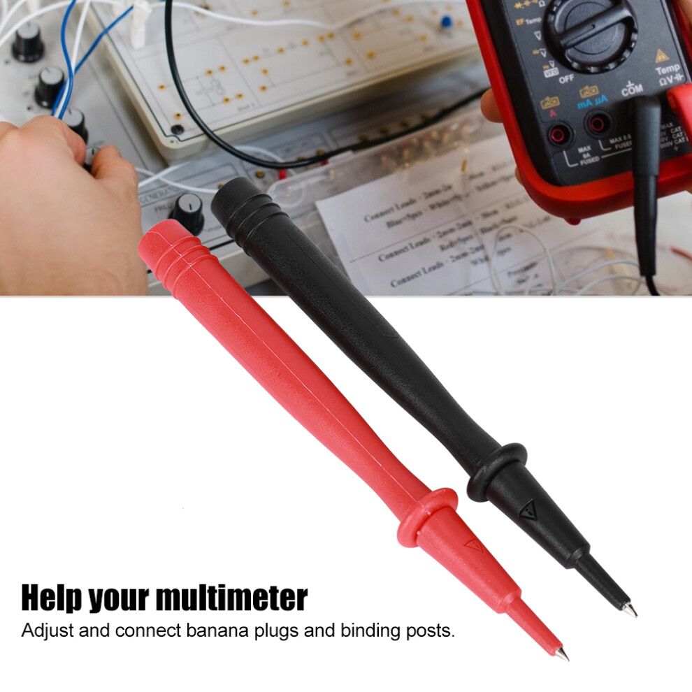 2Pcs Multimeter Probe Voltmeter Accessory Nickel Plated Copper End 2Mm Needle 4Mm Banana Jack 8451323631952