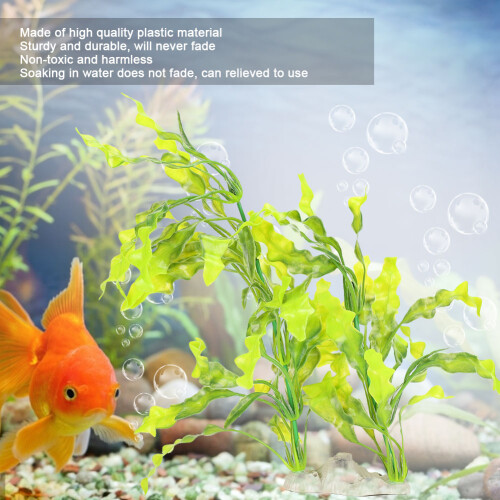 Plastic-Aquarium-Seegras-Dekoration mit weißer Basis 7945, 258g 2