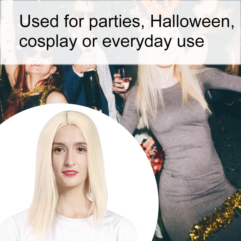 Unisex Straight Wigs Women Female Synthetic Hair Middle Part Wigs For Party Cosplay