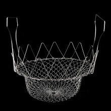 Stainless Steel Steaming Rinsing Folding Fry Basket Fried Food Strainer Frying Tool Supplies