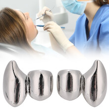 2pcs Single Tooth Bling Teeth Decoration for Halloween Party Hip Hop Show Argent
