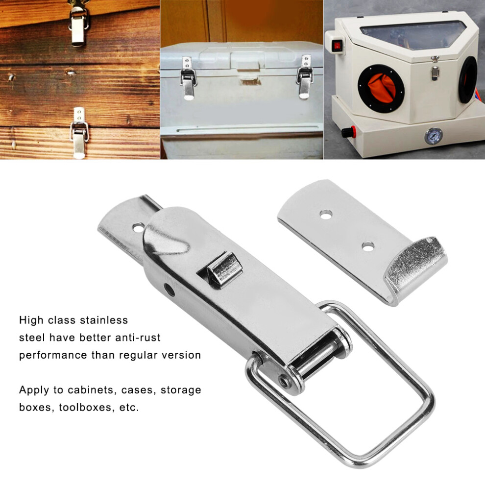 Cabinet Hasp Latch Catch Buckle Self Locking Stainless Steel For Case Box Trunk Door 9361323639942