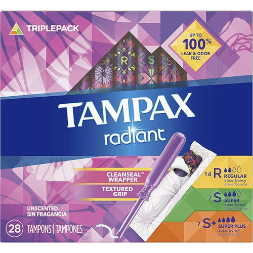 Tampax Radiant Tampons Trio Pack Regular
