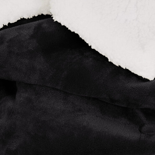 (BLACK, SINGLE) Sherpa Throw Fleece Blankets Soft Fluffy Warm Cozy 2