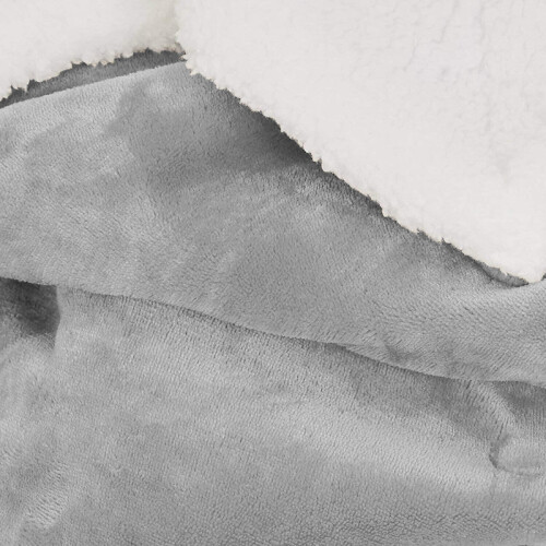 (SILVER, DOUBLE) Sherpa Throw Fleece Blankets Soft Fluffy Warm Cozy 2