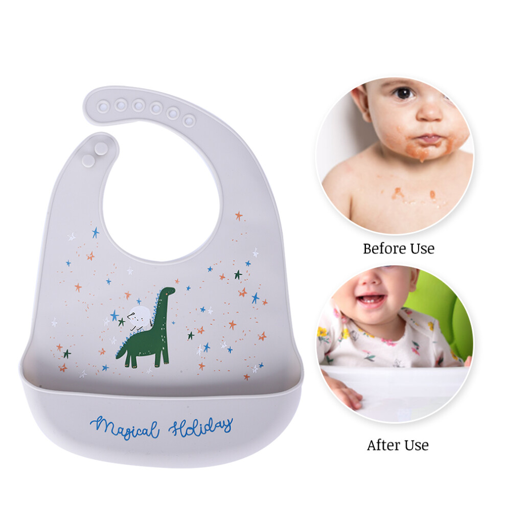 Silicone Cartoon Pattern Baby Bib Portable Adjustable Infant Cute Eating Saliva Towel#2