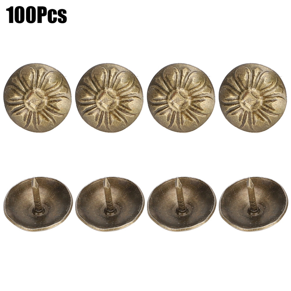 100Pcs 16 X 13Mm Bubble Nail Chrysanthemum Pattern Vintage Upholstery Sofa Fixed Decoration 8711323645930