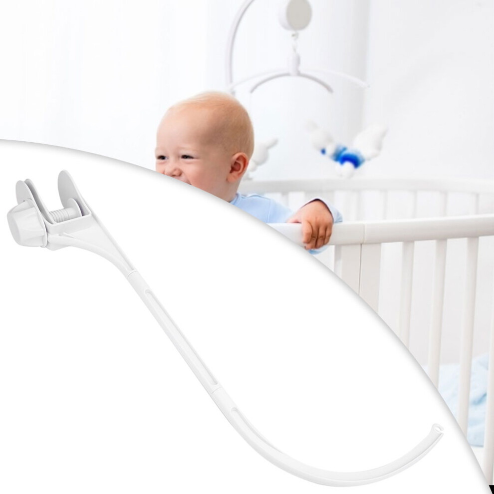 Baby Bed Bell Toy Rattles Bracket DIY Baby Crib Decoration Hanging Arm Bracket (G Style)White