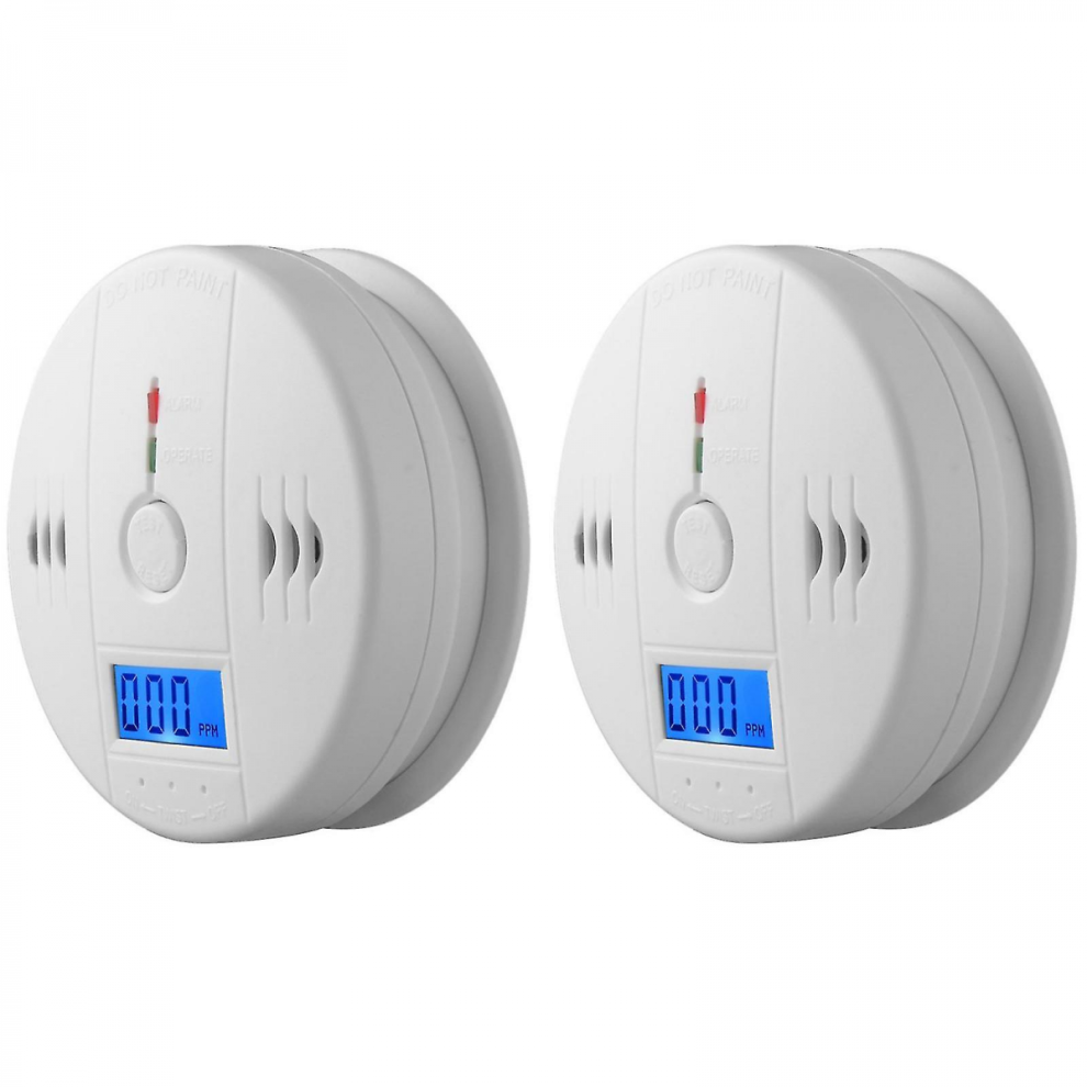 2 Pack Smoke Detector And Carbon Monoxide Detector Alarm With Lcd Display stcyv