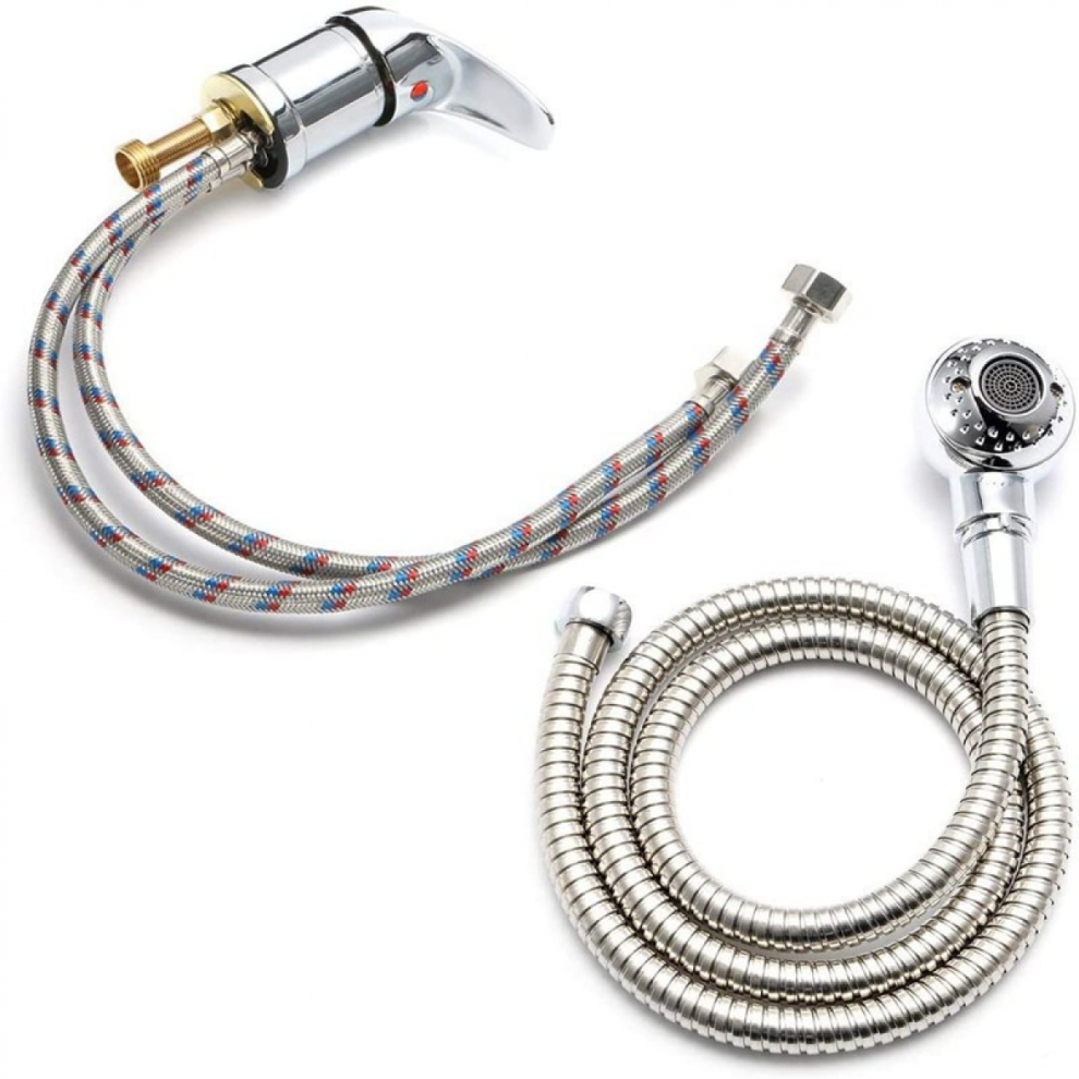 Compatible With Mixer Taps Sprayer Set Hairdressing Salon Basin Handheld Shower Head Sink Tap Set - Ya 6485316219904