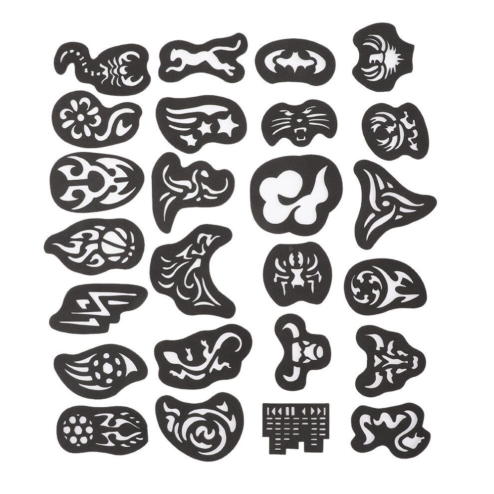 25pcs Hair Tattoo Template Coloring Carving Pattern Stencil Hair Styling Tattoo Stickers