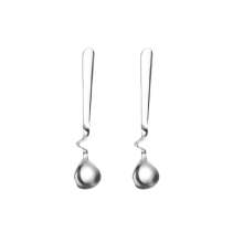 2-Pack Stainless Steel Mixing Spoons Compatible with Honey, Coffee, and Tea with Ergonomic Curved Handles