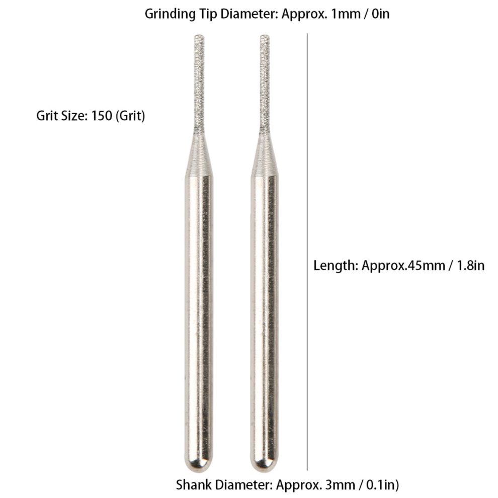 30Pcs Grinding Needle Set Emery Cylindrical Flat Head Electric Grinder Accessories 1Mm 8411323652623