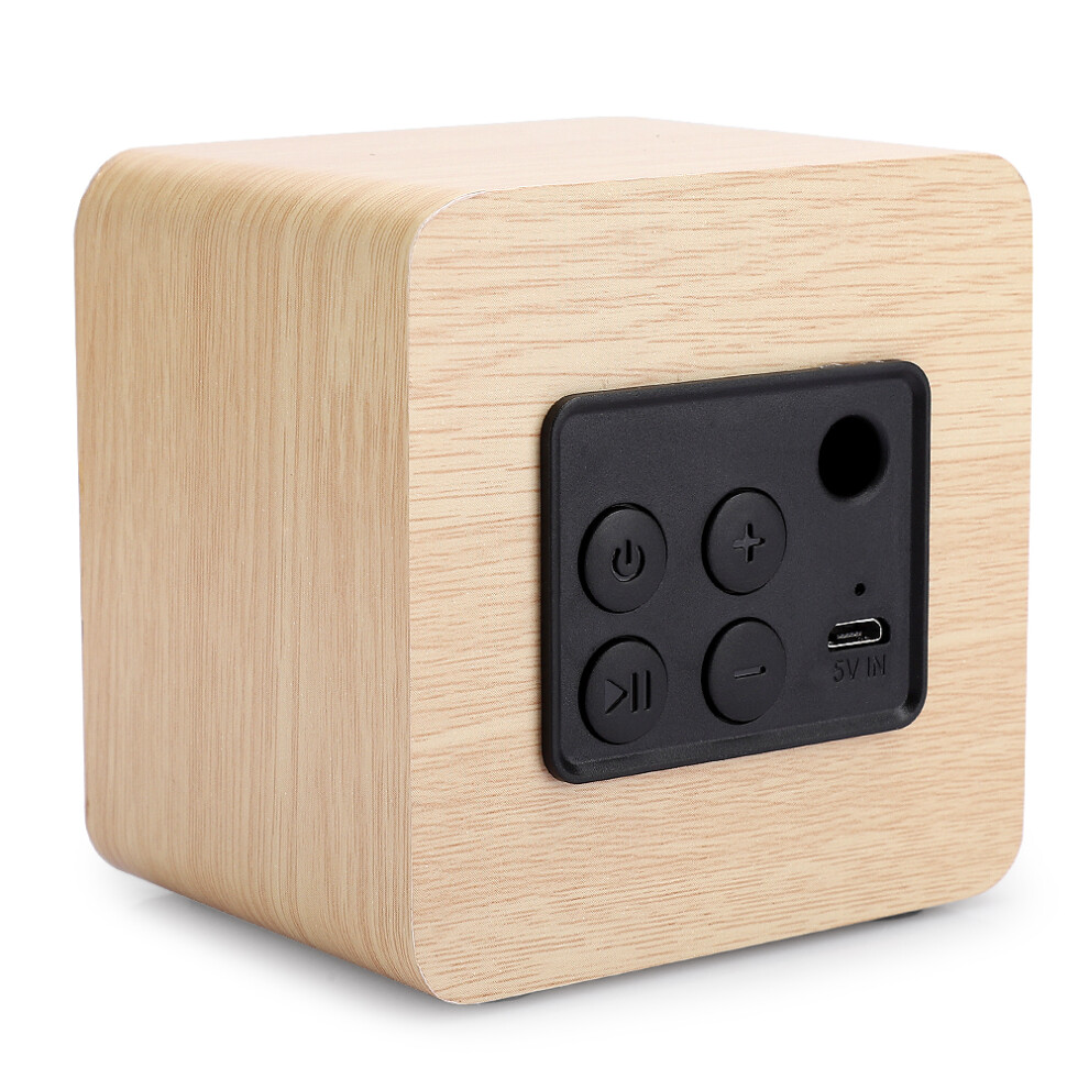 Mini Small Woodenwireless Bluetooth Speaker Usb Charging Portable Cube Yellow 8271323652944
