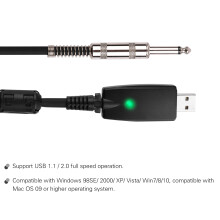 Professionales USB-Gitarrenkabel 2,8 m für PC & Mac