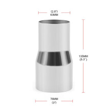 Universal Stainless Steel Exhaust Pipe Connector Tube Adapter Reducer Modified Part63MM / 76MM