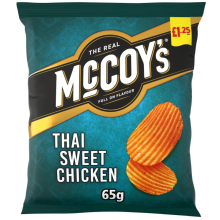 McCoy's Thai Sweet Chicken Ridge Cut Crisps 65g Box of 20