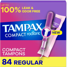 Tampax Pocket Radiant Compact Plastic Tampons