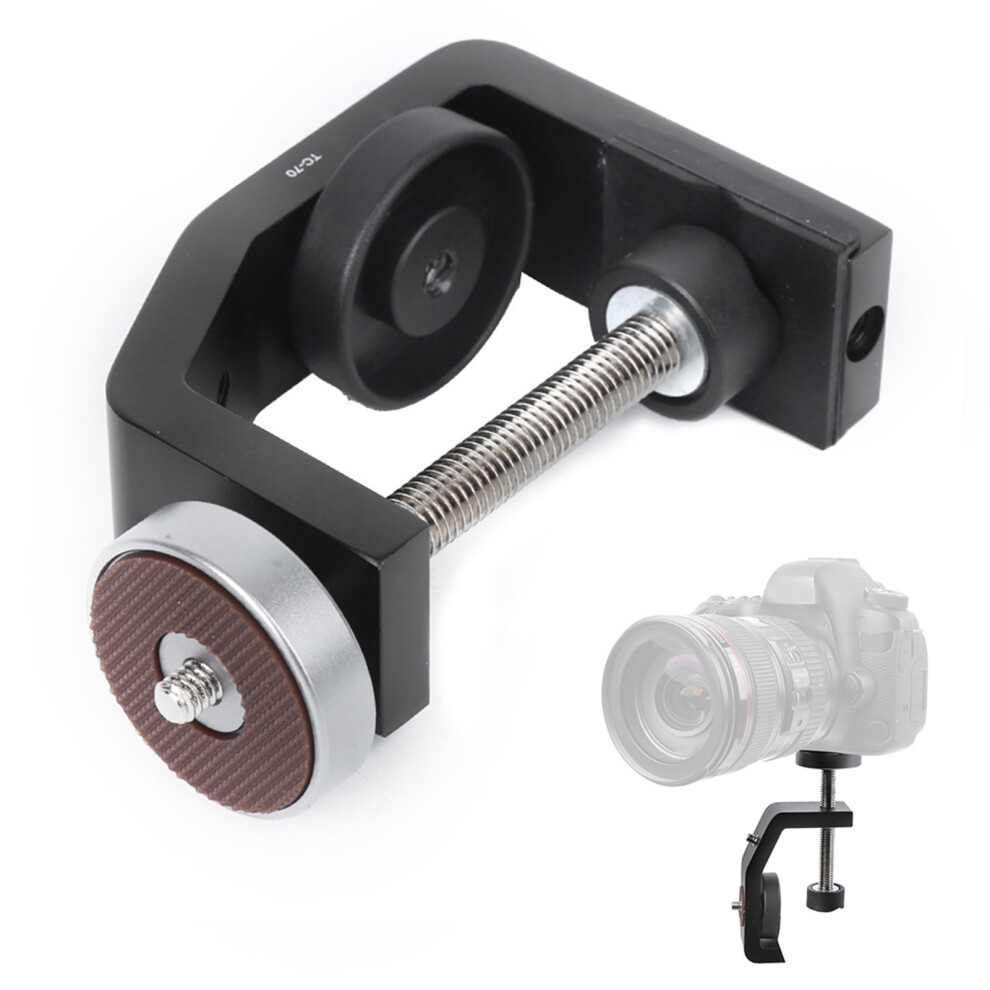 Xiletu Tc-70 Aluminium Alloy Black Universal 1/4 Inch Screw Interface C Clip Photography Stable Clamp For Photographic Equipment 8431323658258