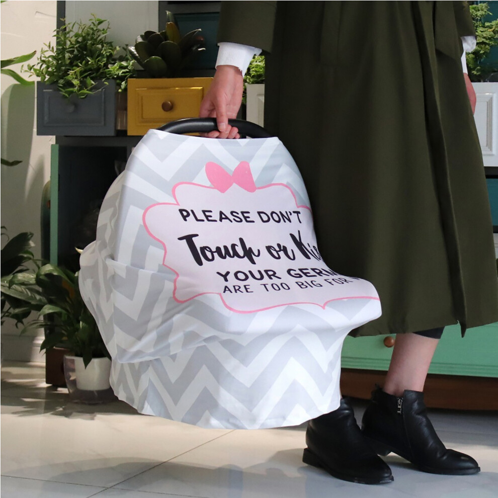 Multifunction Infant Stroller Cover Mother Nursing Towel Breastfeeding Scarf CoverGray (Girl)