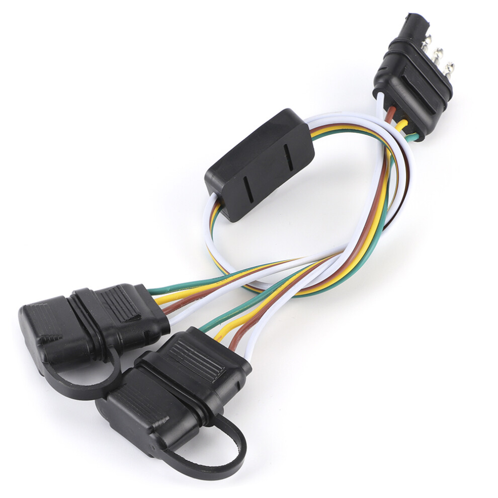 4-Pin Trailer Plug Two Split Adapter Socket Type Wire Connector Accessory For Rv Trailers 4951323664805