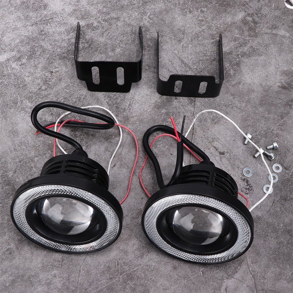 Pair 3.5in LED Fog Lights Angel Eyes with COB Universal Replacement Assembly for Car SUV TruckWhite Light-image-OPC-PHW8W2F-NEW