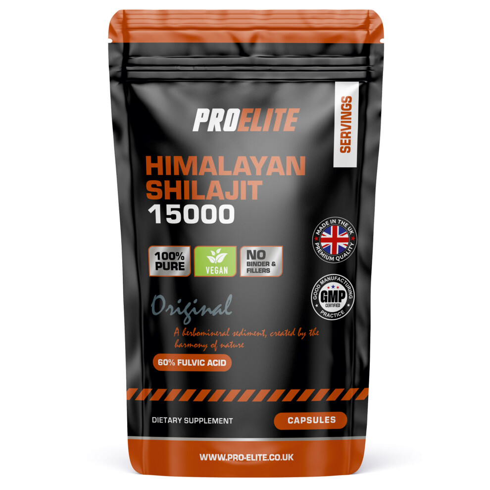 Proelite (30 Capsules) Himalayan Shilajit 100% Pure Extract 500Mg Caps