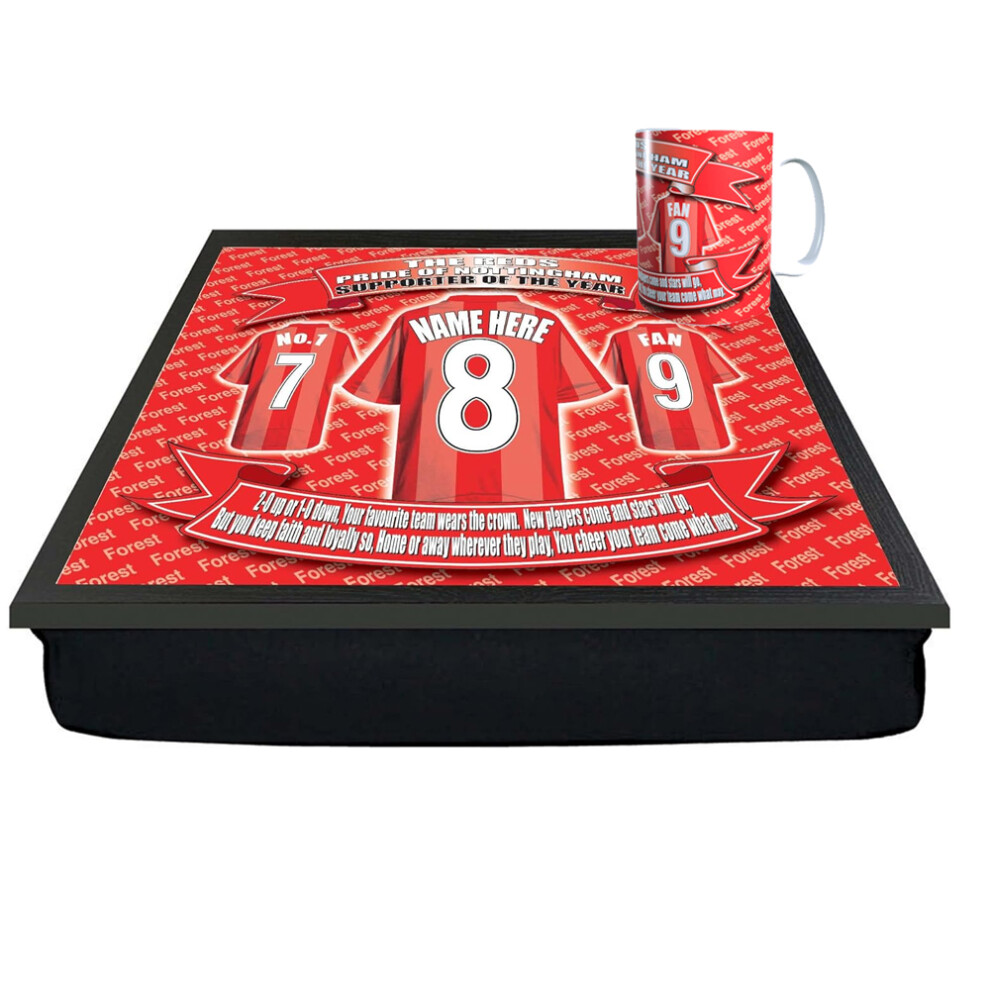Notts Forest Personalised Football Shirt Lap Tray And Mug Gift Set-image-OPC-PHW9C8X-NEW