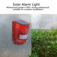 Waterproof Solar Power Alarm Light PIR Motion Sensor Security Sound Light Warning Lamp for Farm Garden