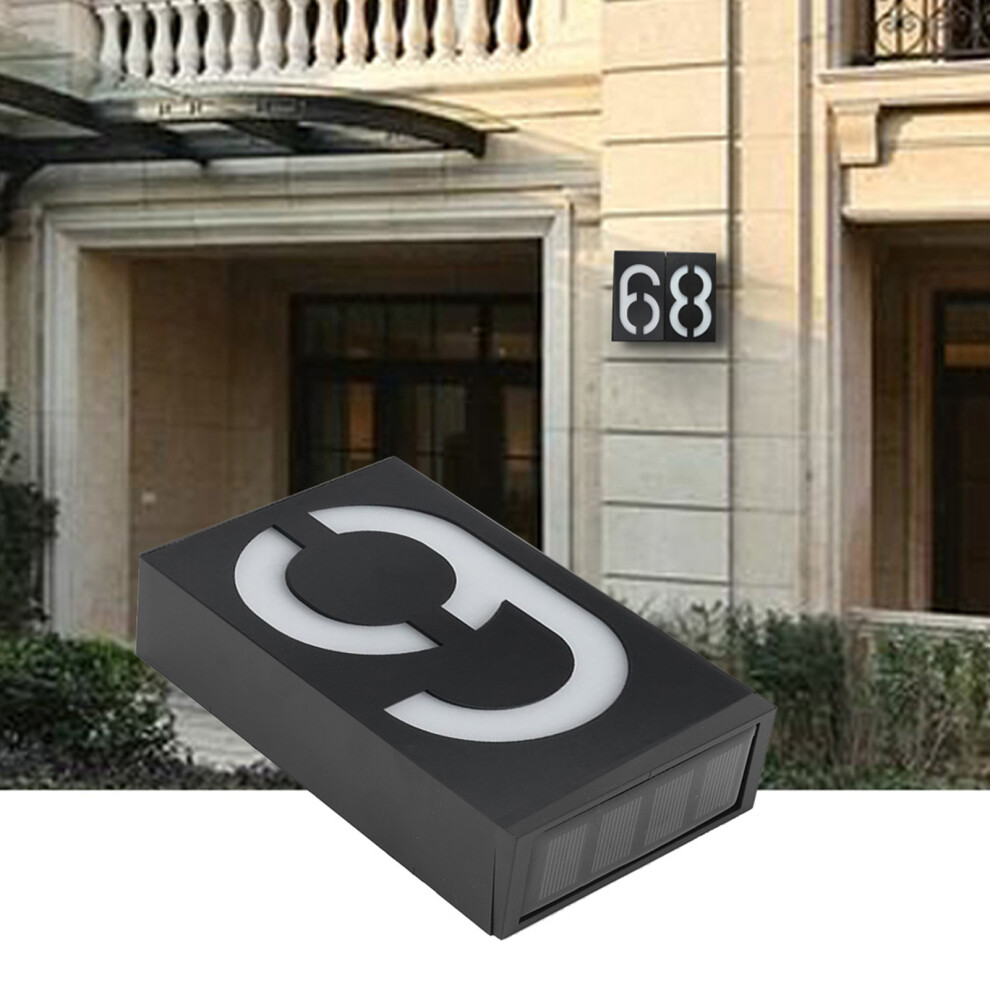 Outdoor Solar Power LED Number Sign Light House Hotel Store Door Address Lights Plate(NumÃ©ro 6 )-image-OPC-PHW8YHH-NEW