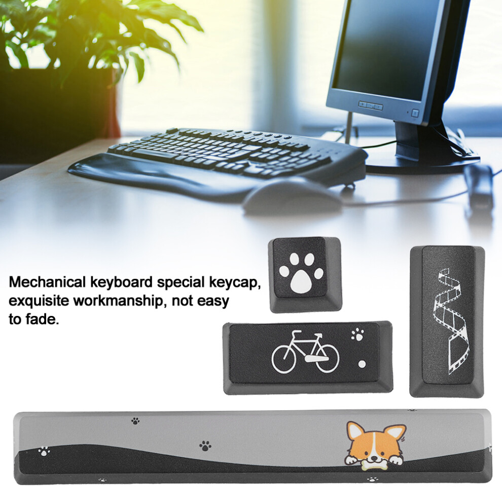 Diy Mini Dogs Pattern Keycaps Spaceescenternumpad Enter Keycap For Mechanical Keyboard(Mini Dogs Pattern, 4Pcs ) Black 8741323667908