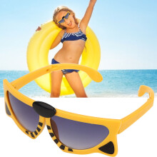 Folding Sunglasses Portable Children Cartoon Animal Pattern Summer Glasses Toy GiftCoffee Tiger
