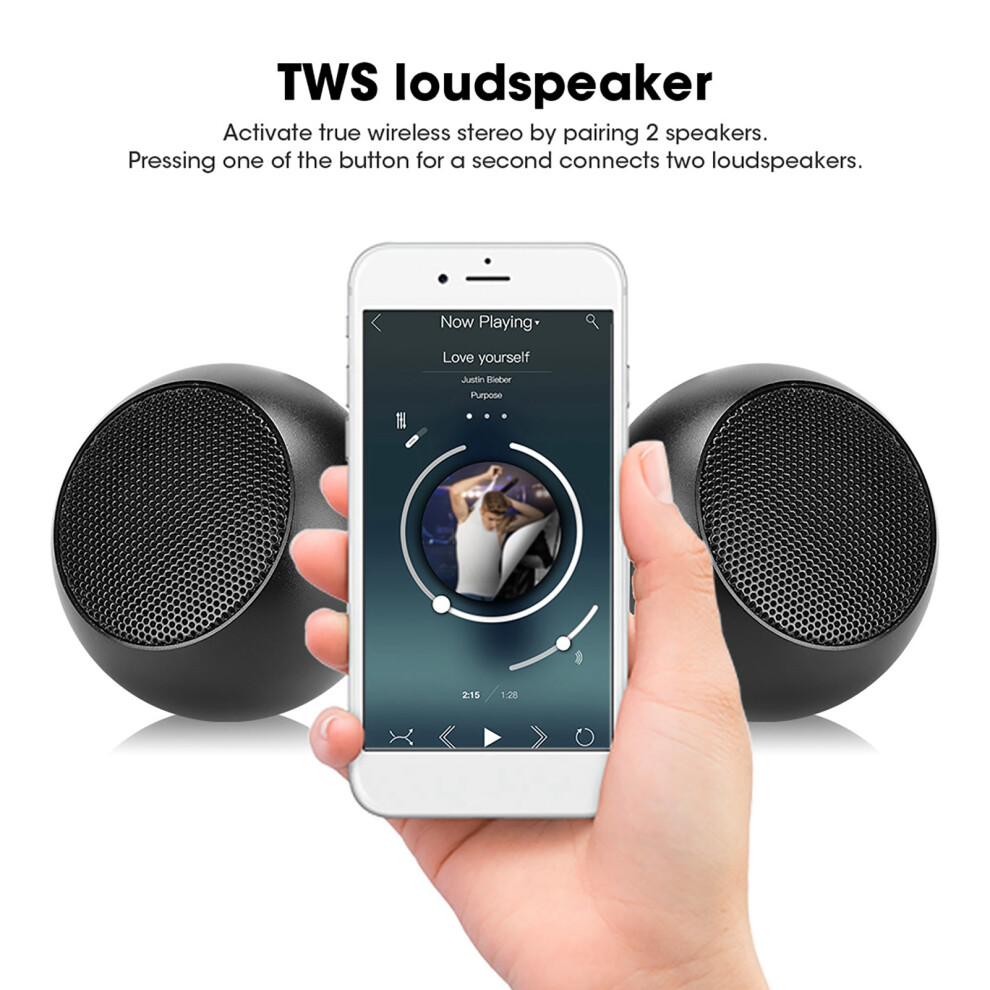 Dz 017 Aluminum Portable Hi-Fi Stereo Bluetooth Speaker Compact Body Clear Sound Hands-Free Call Loudspeaker Box Black 8011323670407