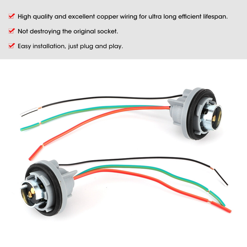 Bay15d/1157 Iron Core Lamp Holder Adapter Base Socket Connector Harness Plug For Brake / Stop / Turn Signal Light 8041323671272