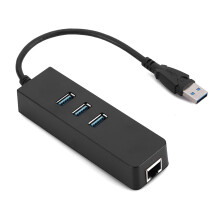 DM HE27 RTL8153 USB 3.0 Ethernet Converter Adapter with 3 Port 3.0 HUB to RJ45 Drive Free