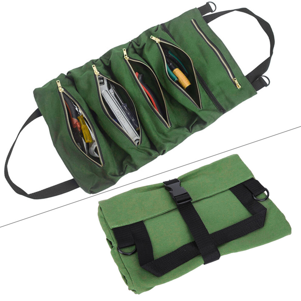 Portable Canvas Spanner Wrench Tool Roll Up Storage Bag Organizer Pouches Case 4671323675785