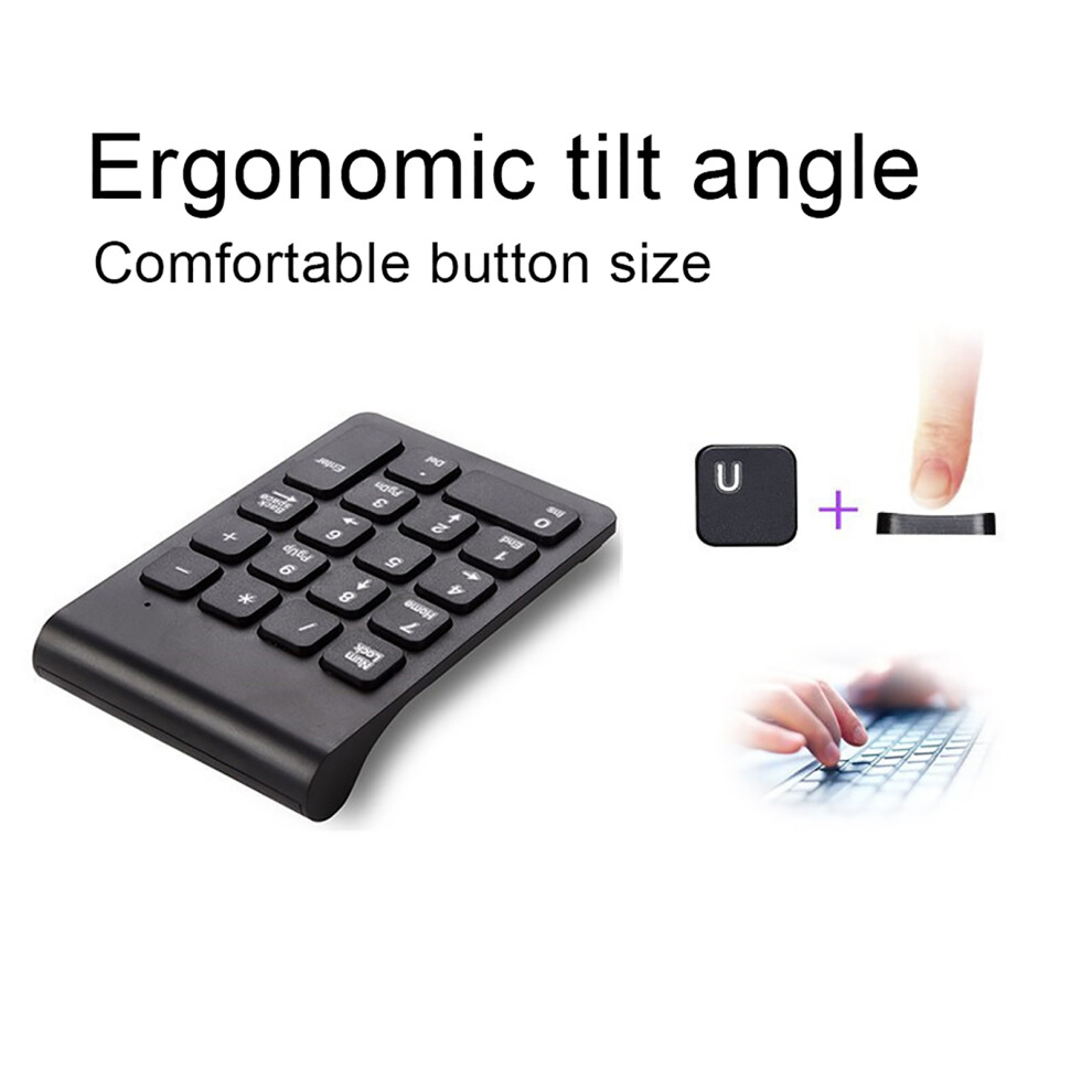 Mini Keyboard Wireless Numeric Keypad 2.4G Usb Ergonomic Lightweight Pc Computer Accessoryblack 8301323677507
