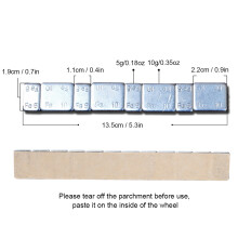 5g+10g x 25Strips 60g 2.12oz Adhesive Wheel Hub Balancing Blocks Stick On Car Tire Weight Balancer(Without Shovel )