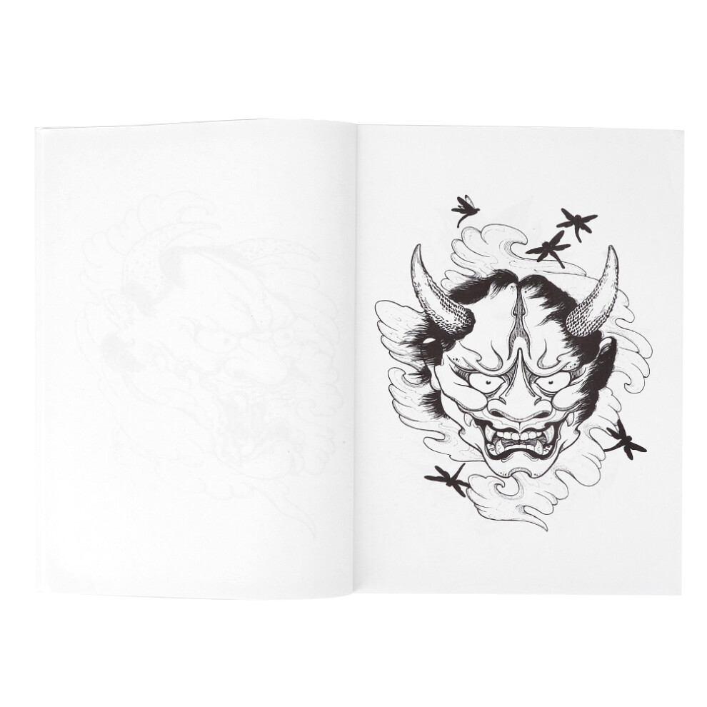 Professional Hannya Pattern Tattoo Book Body Tattoo Practice Template Book Accessory
