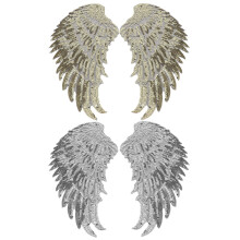 2 Pairs DIY Clothes Wing Sequin Patch Applique Clothing Dress Skirt Decorative Accessories