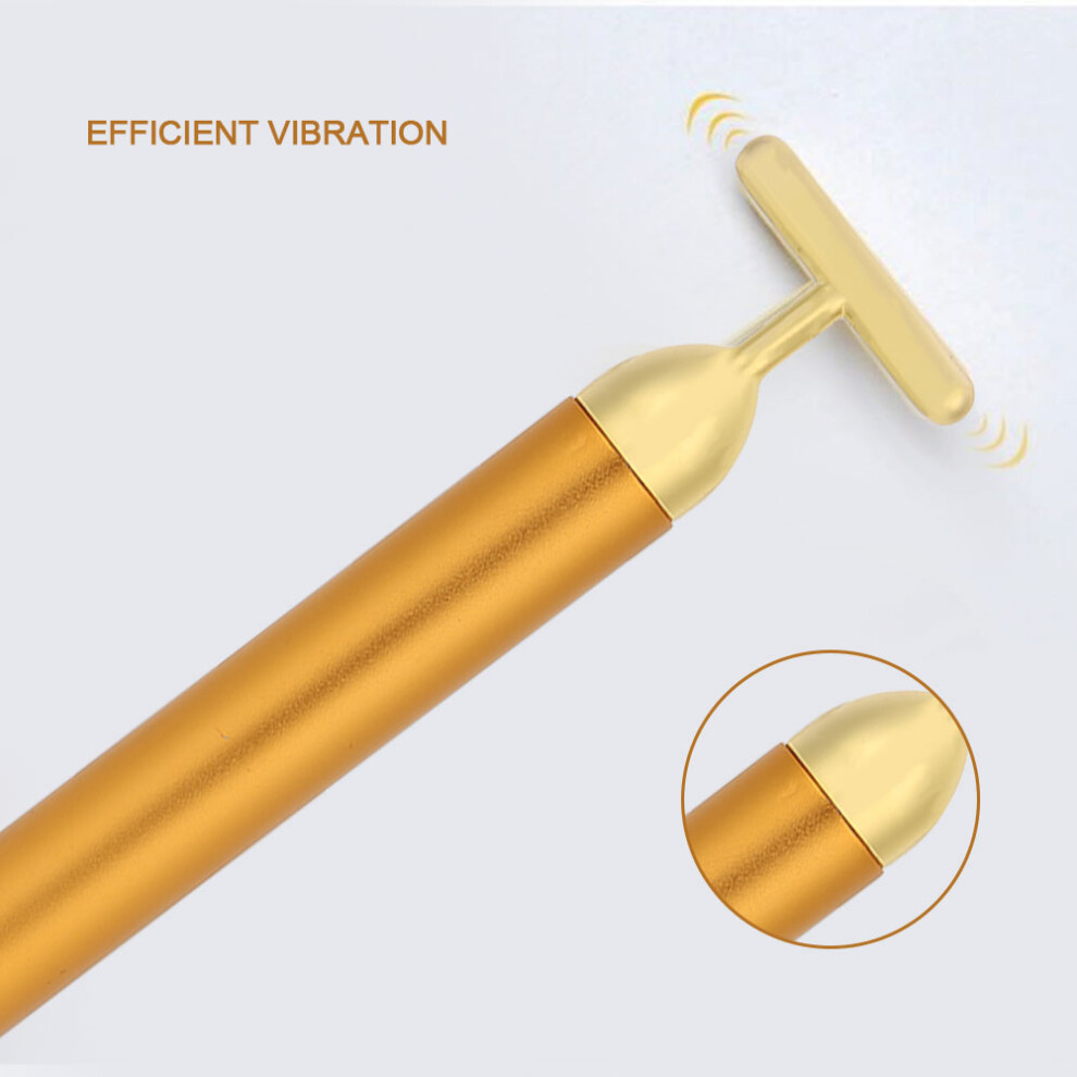 Gold 24K Face Massage Stick Electric Face Lifting Firming Slimming Massage Tool