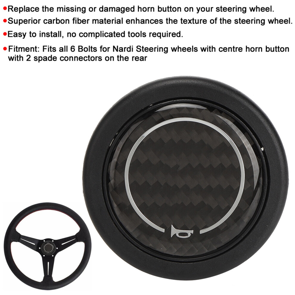 Carbon Fiber Horn Push Button Kit For 6 Bolts For Nardi Steering Wheel Car Modified Accessory 7601323688086